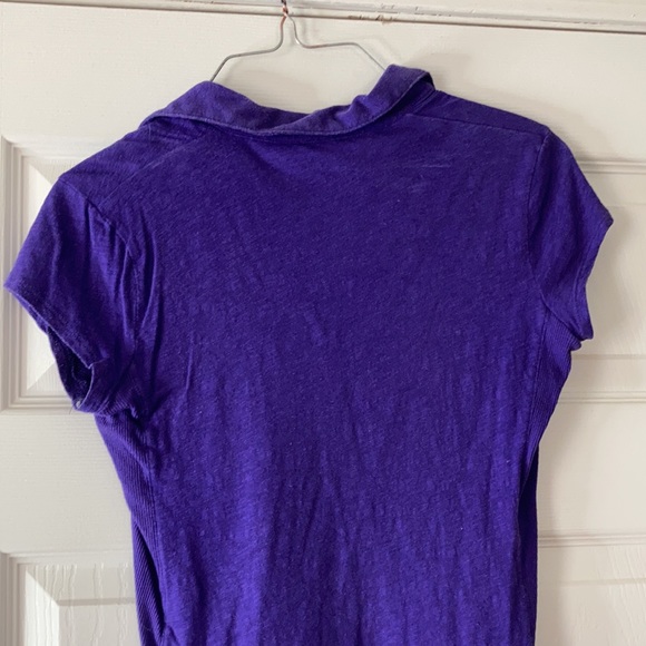 New York and company XS deep purple button up button front collared shirt blouse - Picture 10 of 17